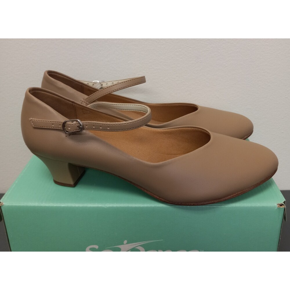 NEW....So Danca Leather Character Shoes Taupe Size 9.5 - Picture 6 of 9